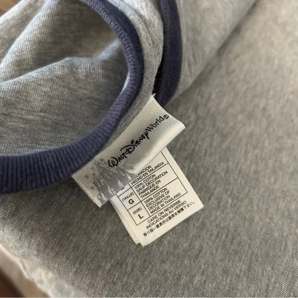 Walt Disney World Mickey Mouse Ringer Tee Gray Blue Men's Large🤎 - Picture 10 of 11